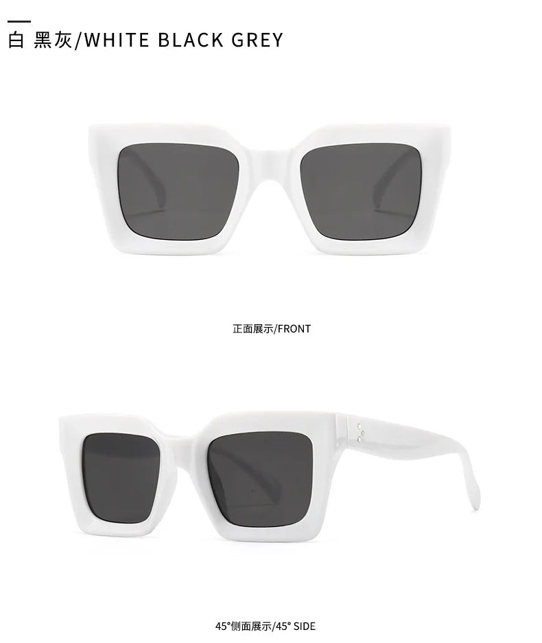 Designer Sunglasses Women - Luxury Brand Retro Square Shades with UV400 Protection - ZOOMNSTORE
