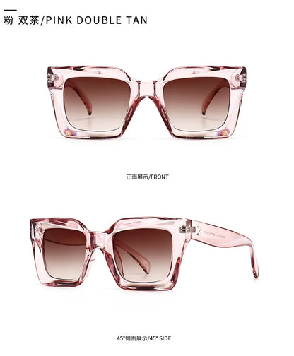 Designer Sunglasses Women - Luxury Brand Retro Square Shades with UV400 Protection - ZOOMNSTORE