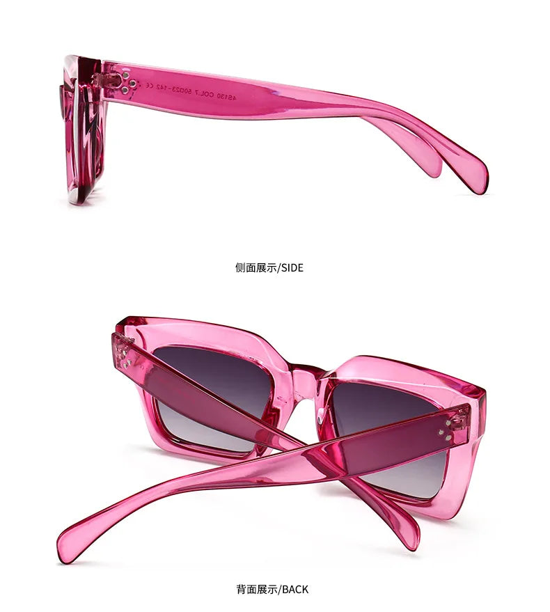 Designer Sunglasses Women - Luxury Brand Retro Square Shades with UV400 Protection - ZOOMNSTORE