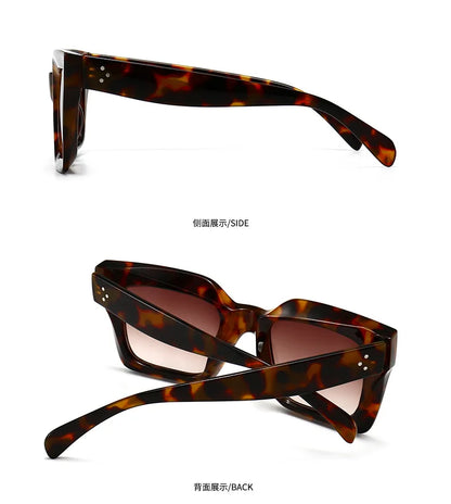 Designer Sunglasses Women - Luxury Brand Retro Square Shades with UV400 Protection - ZOOMNSTORE