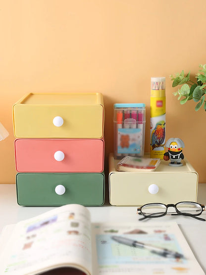 Desk Drawer Storage Box - Stackable Plastic Organizer Container for Office - ZOOMNSTORE