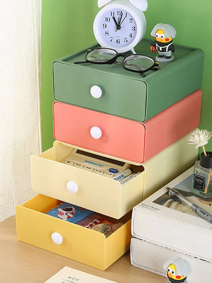 Desk Drawer Storage Box - Stackable Plastic Organizer Container for Office - ZOOMNSTORE