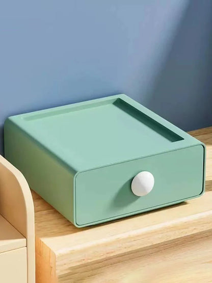 Desk Drawer Storage Box - Stackable Plastic Organizer Container for Office - ZOOMNSTORE