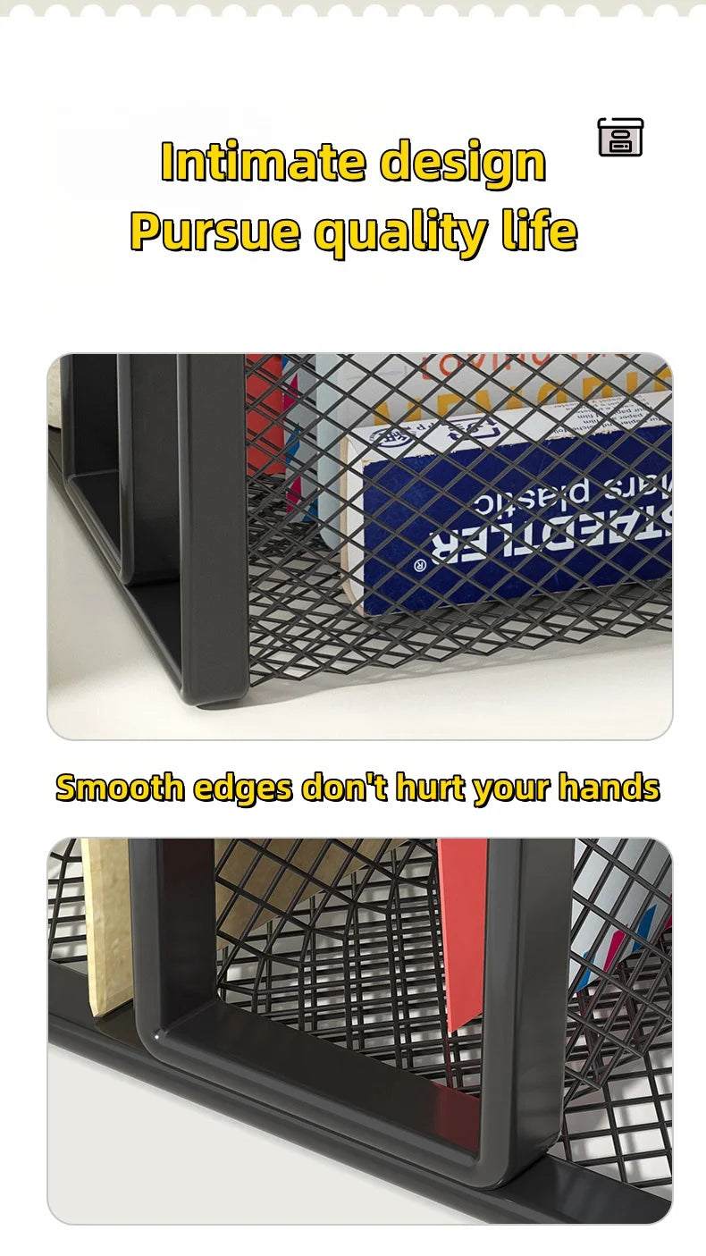Metal Mesh Desk Mail Organizer - Small File Holder for Documents and Papers - ZOOMNSTORE