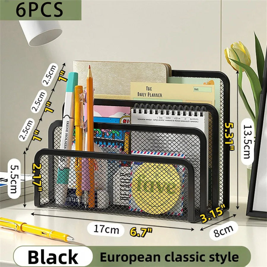Metal Mesh Desk Mail Organizer - Small File Holder for Documents and Papers - ZOOMNSTORE