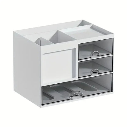 Desk Organizer Box - Desktop Storage Organizer with Drawer Storage & Reasonable Partition - ZOOMNSTORE