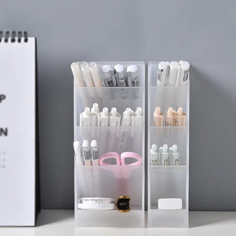 Desktop Organizer - Multifunctional 4 Grid Pen Holder & Makeup Storage Box - ZOOMNSTORE