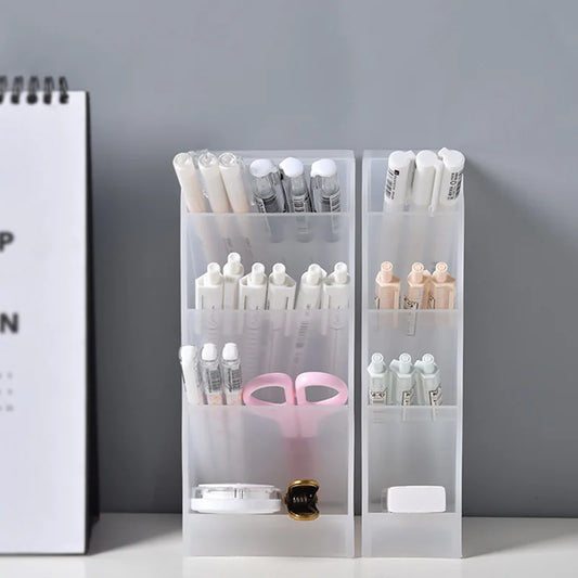 Desktop Organizer - Multifunctional 4 Grid Pen Holder & Makeup Storage Box - ZOOMNSTORE