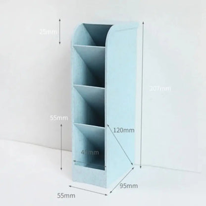 Desktop Pen Organizer - 4-Grid Macaron Color Oblique Insertion Storage Box - ZOOMNSTORE