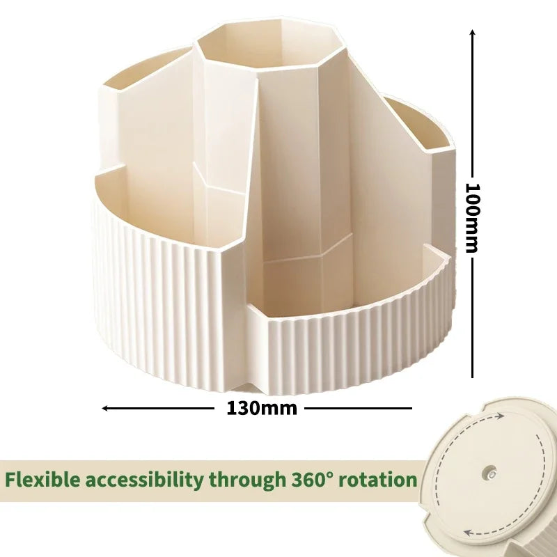Rotating Desktop Stationery Organizer - 5 Slot Storage Box for Home Office School - ZOOMNSTORE