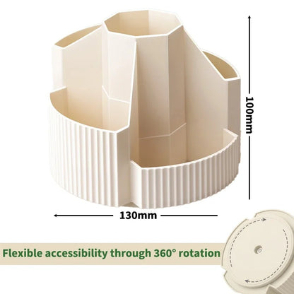 Rotating Desktop Stationery Organizer - 5 Slot Storage Box for Home Office School - ZOOMNSTORE