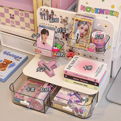 Desktop Storage Rack - Perforated Organizer for Stationery and Cosmetics - ZOOMNSTORE