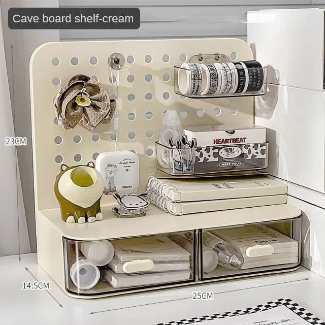 Desktop Storage Rack - Perforated Organizer for Stationery and Cosmetics - ZOOMNSTORE