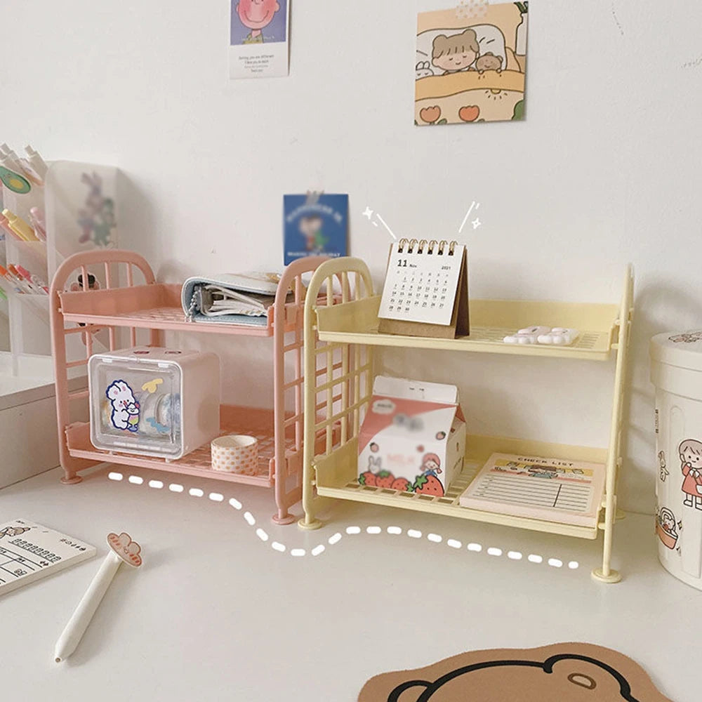 Multi-Storey Desktop Storage Shelf - Simple Horizontal Organizer for Office and Dormitory - ZOOMNSTORE