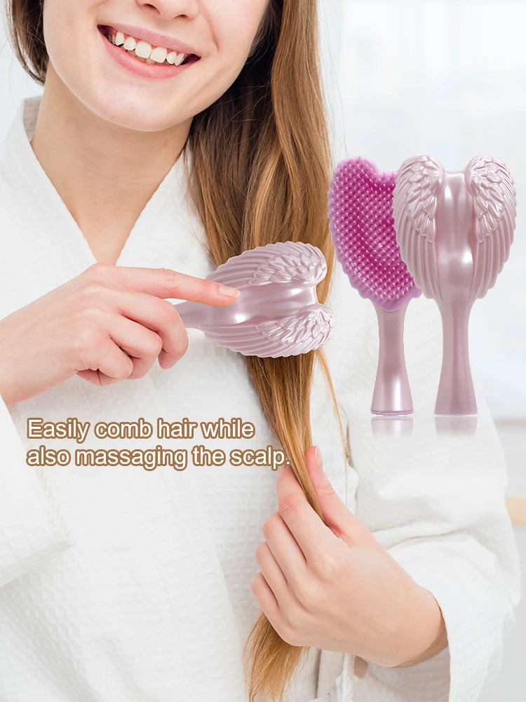 Detangling Hairbrush Comb - Mini Angel Anti Static Hair Brush for Women Massage - ZOOMNSTORE
