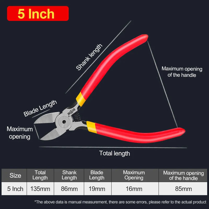 Mini Diagonal Pliers - 56 Inch Cr-V Plastic Side Cutter for DIY Repair - ZOOMNSTORE