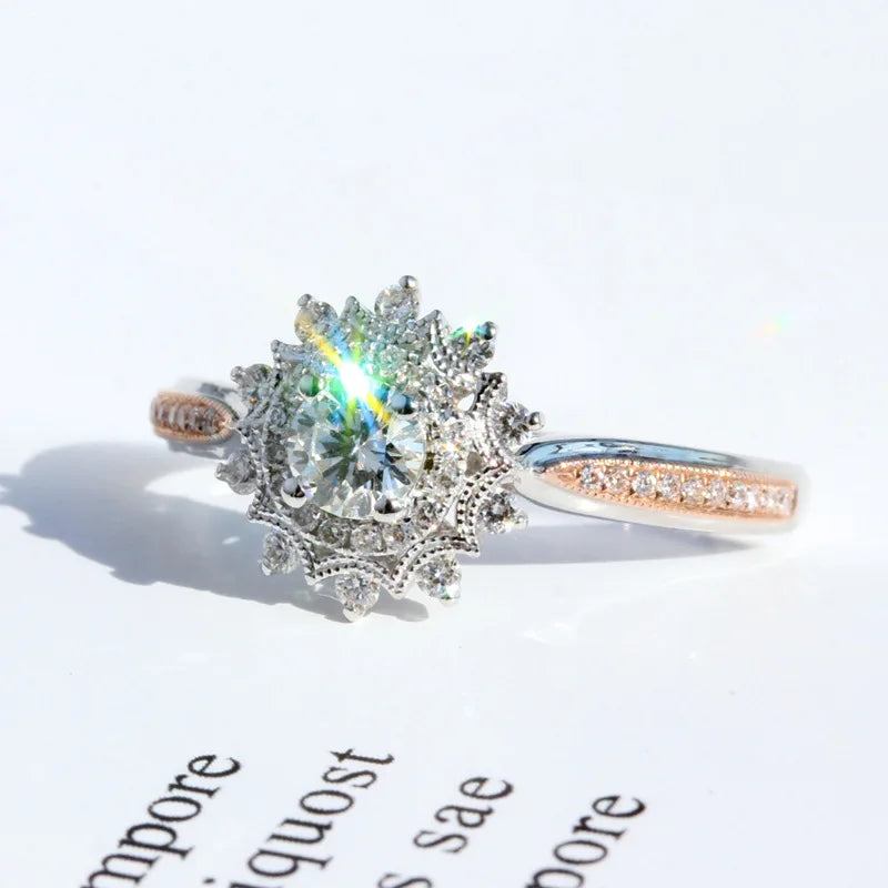 Natural 2 Carats Diamond Jewelry 925 Sterling Silver color Rings for Women Anillos De Wedding Bizuteria Pure Gemstone Rings - ZOOMNSTORE