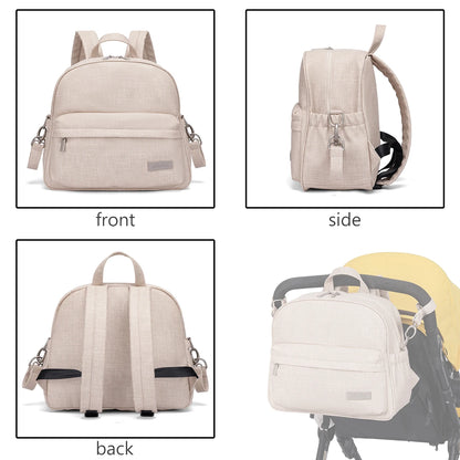 Soboba Stylish Diaper Backpack for Women Solid Fashion Waterproof Large Capacity Multi-funcional Nappy Changing Bag with 2 Strap - ZOOMNSTORE