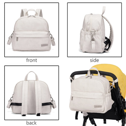 Soboba Stylish Diaper Backpack for Women Solid Fashion Waterproof Large Capacity Multi-funcional Nappy Changing Bag with 2 Strap - ZOOMNSTORE