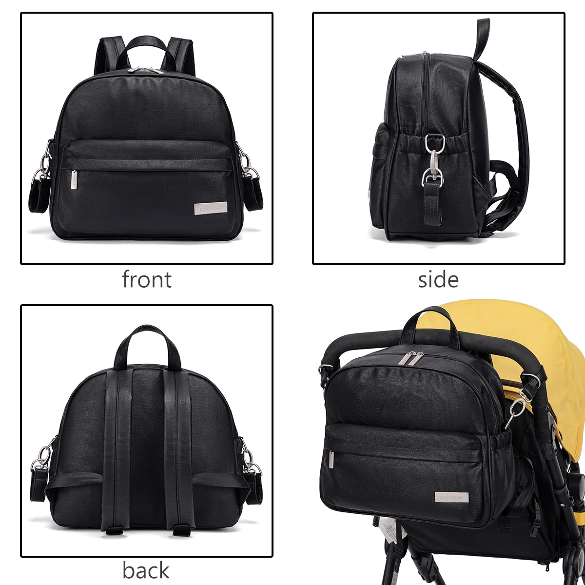 Soboba Stylish Diaper Backpack for Women Solid Fashion Waterproof Large Capacity Multi-funcional Nappy Changing Bag with 2 Strap - ZOOMNSTORE