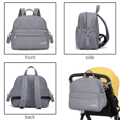 Soboba Stylish Diaper Backpack for Women Solid Fashion Waterproof Large Capacity Multi-funcional Nappy Changing Bag with 2 Strap - ZOOMNSTORE