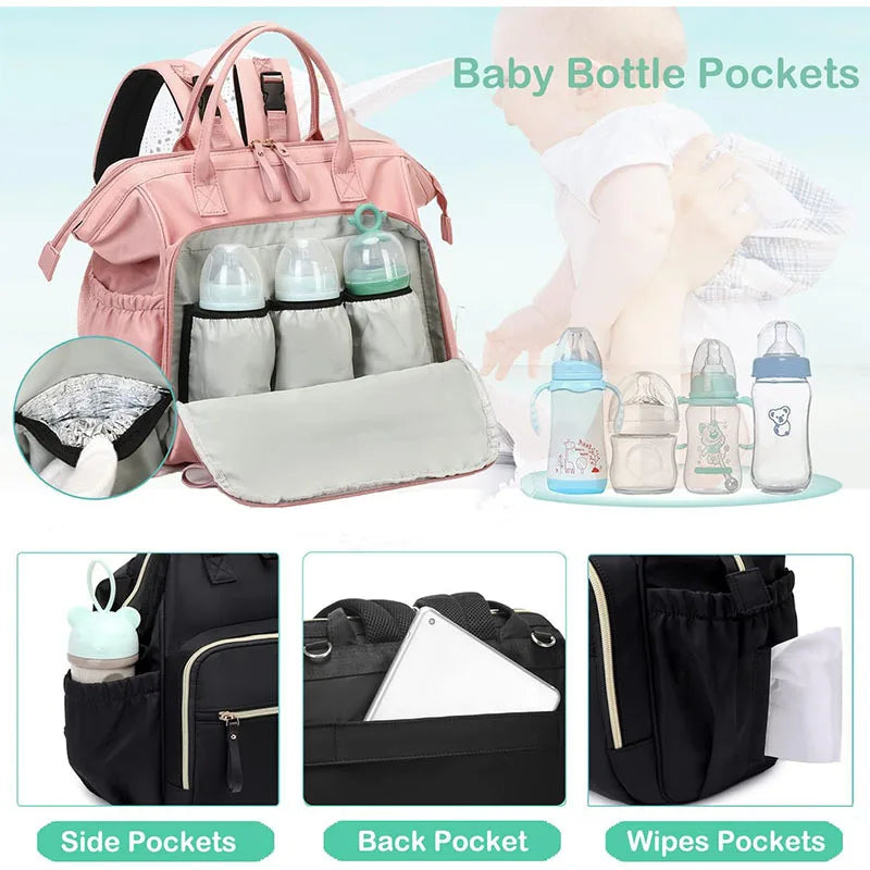 Large Capacity Diaper Bag  Backpack for Women Totes Baby Diaper Nappy Bags Shoulder Cotton Ladies Maternity Shopping Bags - ZOOMNSTORE