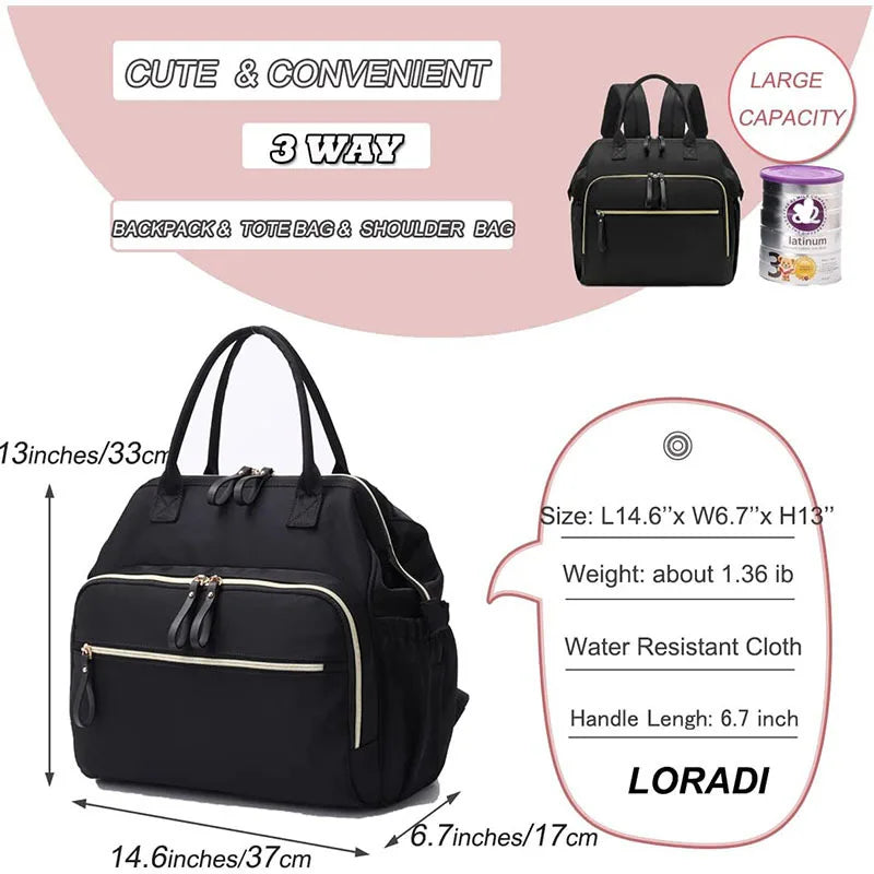 Large Capacity Diaper Bag  Backpack for Women Totes Baby Diaper Nappy Bags Shoulder Cotton Ladies Maternity Shopping Bags - ZOOMNSTORE