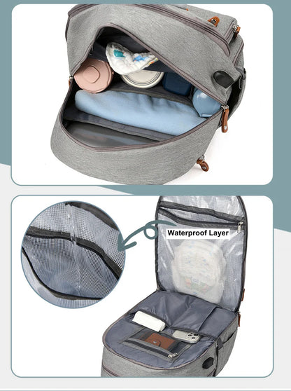 Diaper Bag Backpack Baby Essentials Travel Tote Multifunction Waterproof with Changing Station Pad Stroller Straps Big for Mommy - ZOOMNSTORE