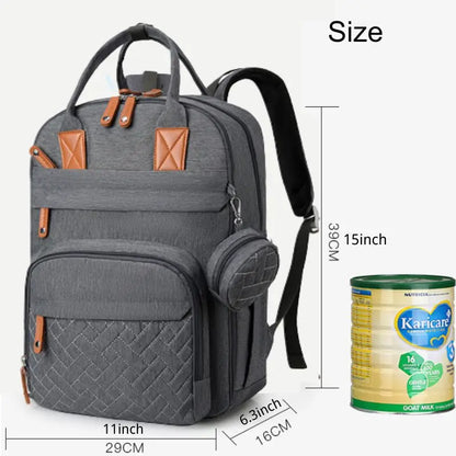 Diaper Bag Backpack Baby Essentials Travel Tote Multifunction Waterproof with Changing Station Pad Stroller Straps Big for Mommy - ZOOMNSTORE