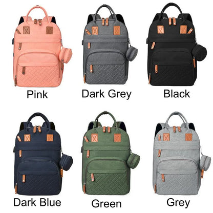 Diaper Bag Backpack Baby Essentials Travel Tote Multifunction Waterproof with Changing Station Pad Stroller Straps Big for Mommy - ZOOMNSTORE