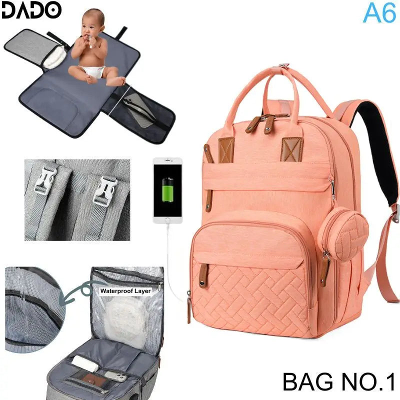 Diaper Bag Backpack Baby Essentials Travel Tote Multifunction Waterproof with Changing Station Pad Stroller Straps Big for Mommy - ZOOMNSTORE