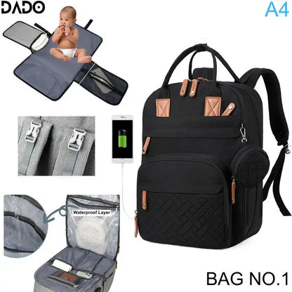 Diaper Bag Backpack Baby Essentials Travel Tote Multifunction Waterproof with Changing Station Pad Stroller Straps Big for Mommy - ZOOMNSTORE