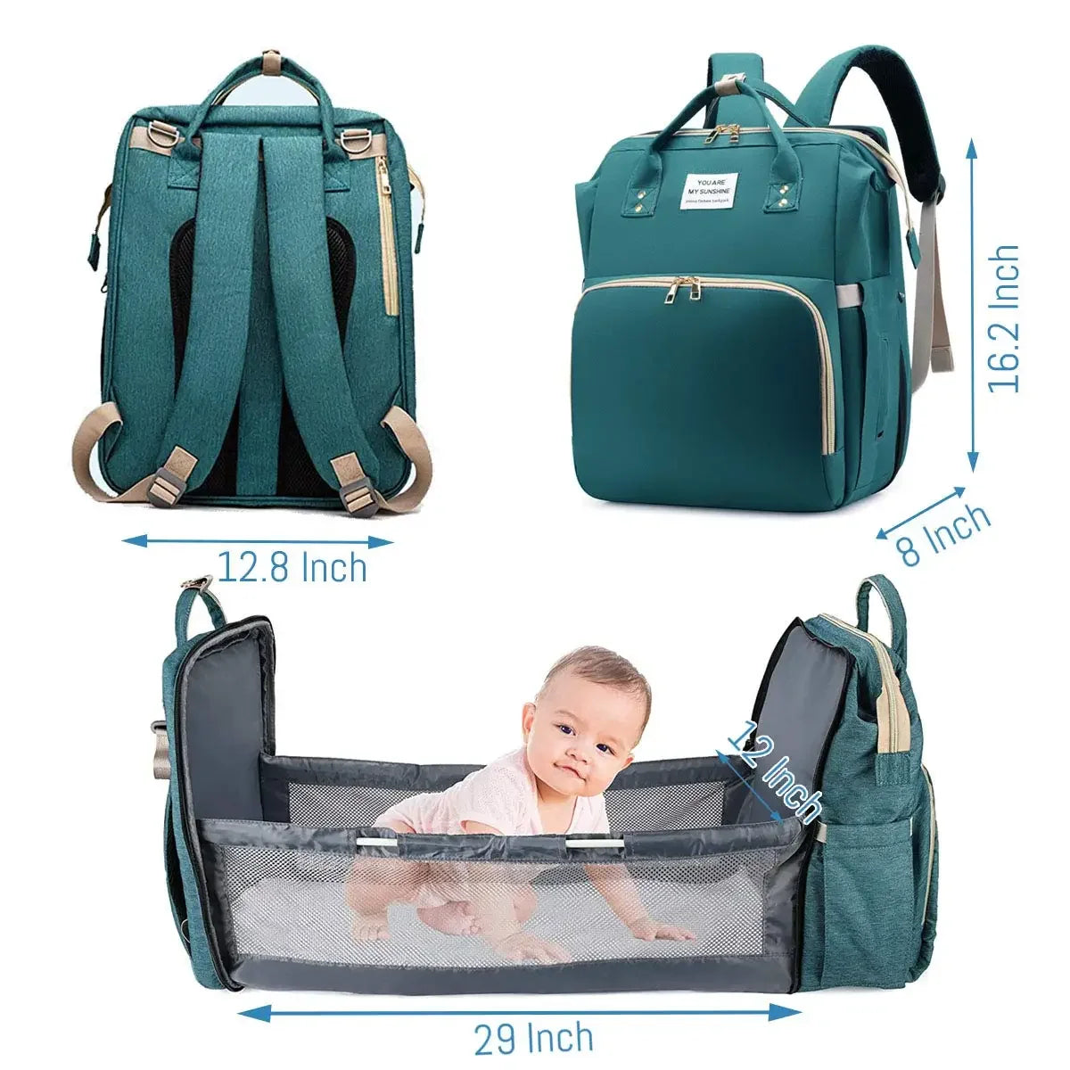 3 In 1 Diaper Bag Backpack Foldable Baby Bed Waterproof Travel Bag with USB Charge Diaper Bag Backpack with Changing Bed 3 types - ZOOMNSTORE