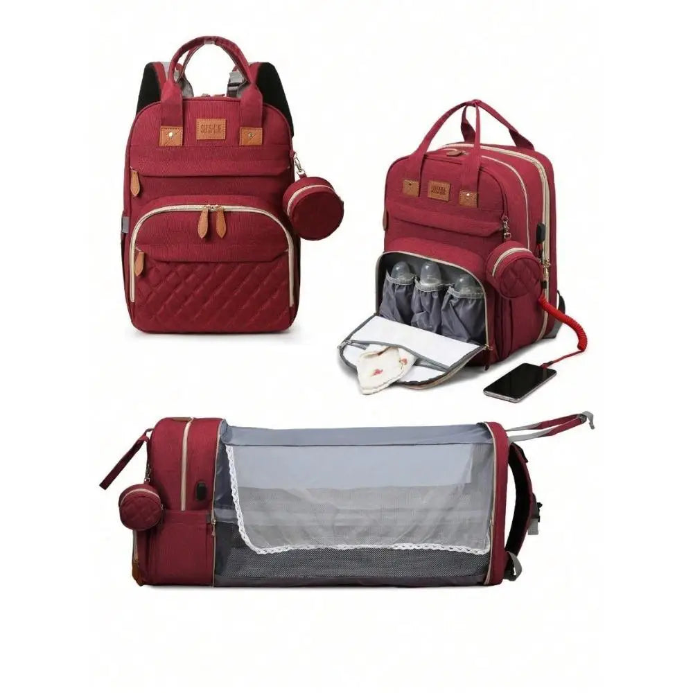 3 In 1 Diaper Bag Backpack Foldable Baby Bed Waterproof Travel Bag with USB Charge Diaper Bag Backpack with Changing Bed 3 types - ZOOMNSTORE