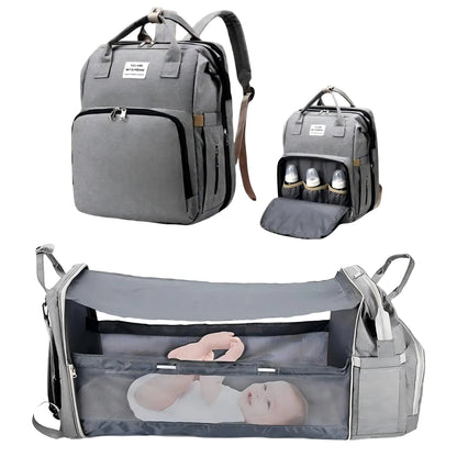 3 In 1 Diaper Bag Backpack Foldable Baby Bed Waterproof Travel Bag with USB Charge Diaper Bag Backpack with Changing Bed 3 types - ZOOMNSTORE