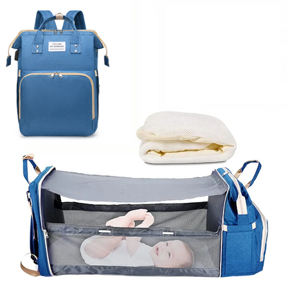 3 In 1 Diaper Bag Backpack Foldable Baby Bed Waterproof Travel Bag with USB Charge Diaper Bag Backpack with Changing Bed 3 types - ZOOMNSTORE
