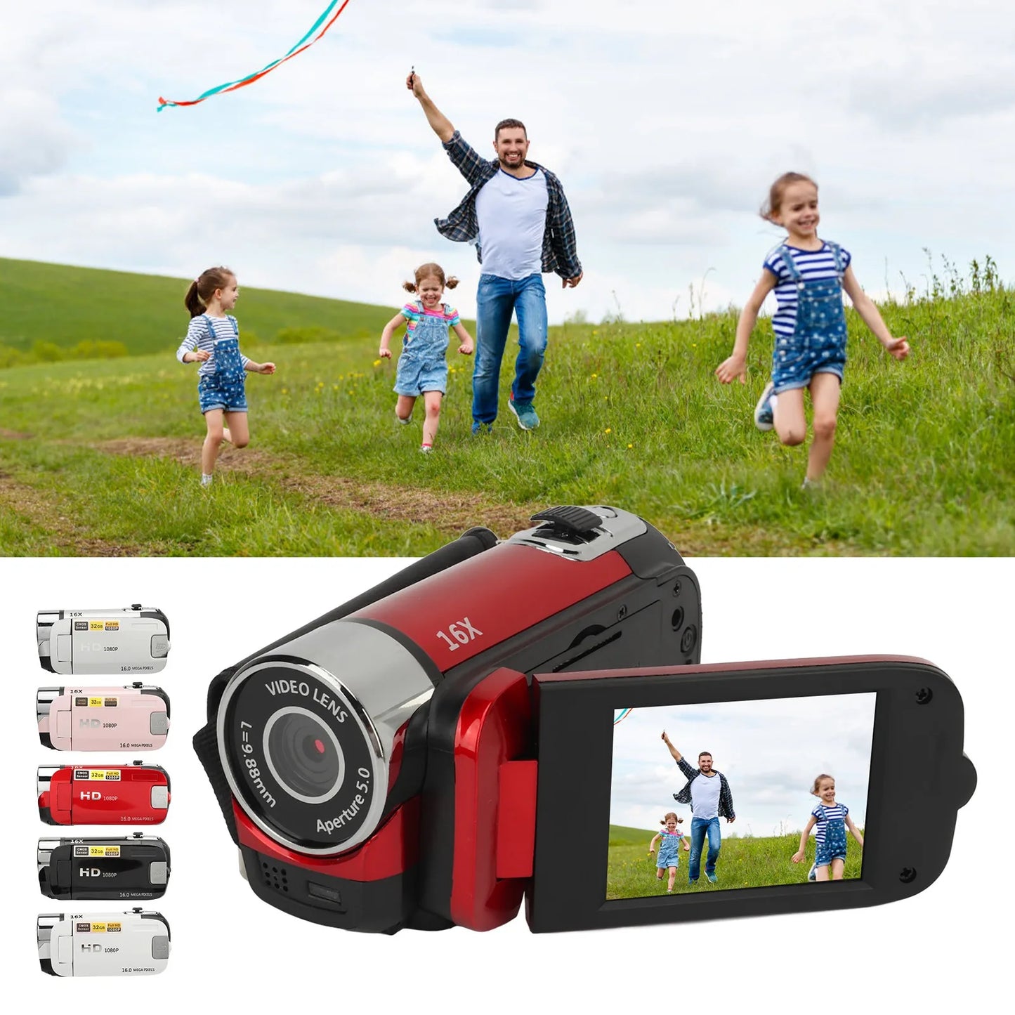 D90 1080P 16MP Digital Camera - 16X Zoom Camcorder with Rotatable Screen and Fill Light - ZOOMNSTORE
