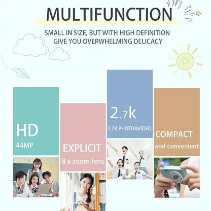 Digital Camera For Kids - Compact 1080P Beginner Camera With Autofocus Zoom Lens - ZOOMNSTORE
