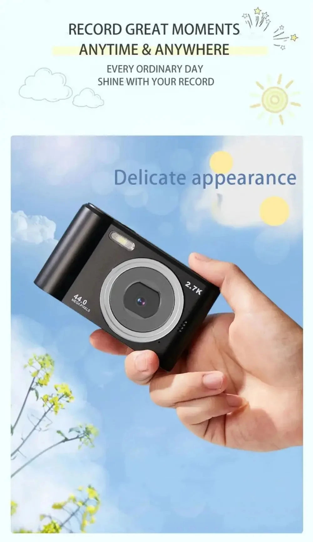 Digital Camera For Kids - Compact 1080P Beginner Camera With Autofocus Zoom Lens - ZOOMNSTORE