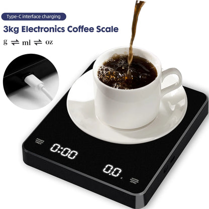 Digital Coffee Scale - High Precision 0.1g Accuracy Kitchen Weighing Scale with Timer - ZOOMNSTORE