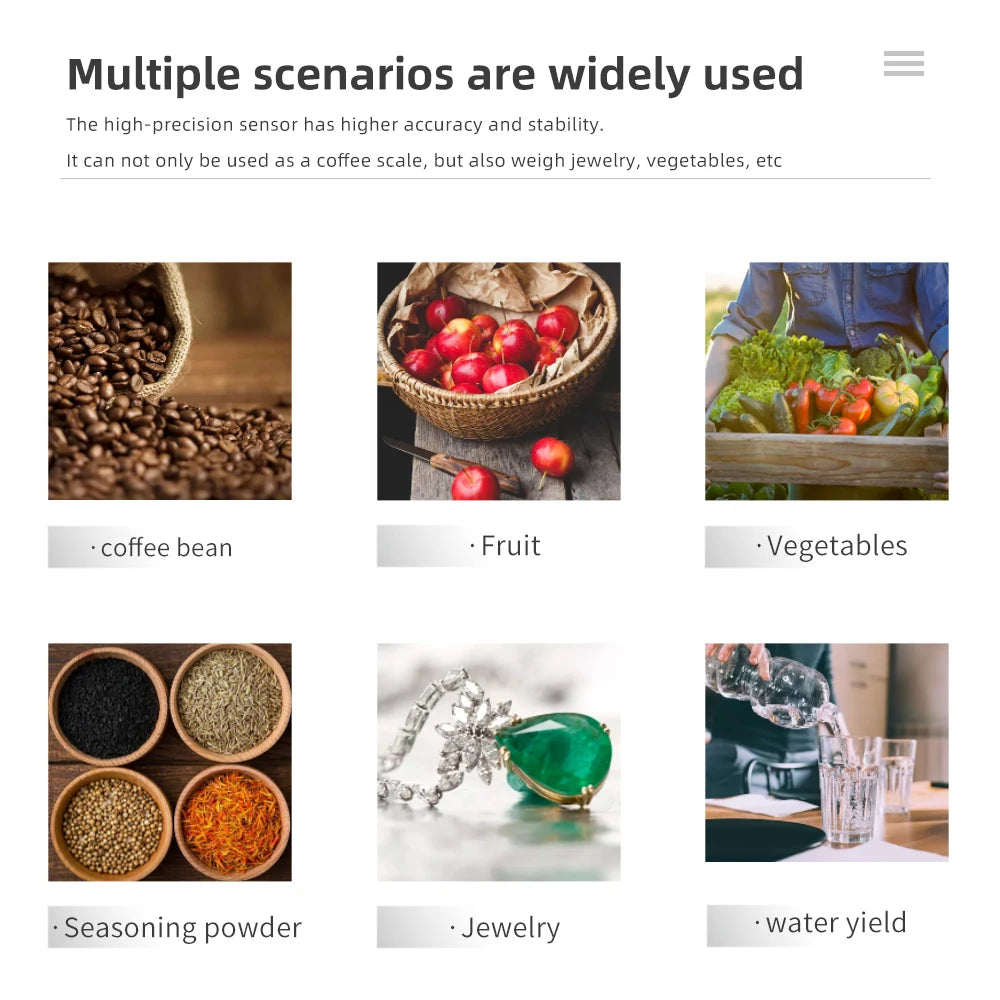 Digital Coffee Scale - High Precision 0.1g Accuracy Kitchen Weighing Scale with Timer - ZOOMNSTORE