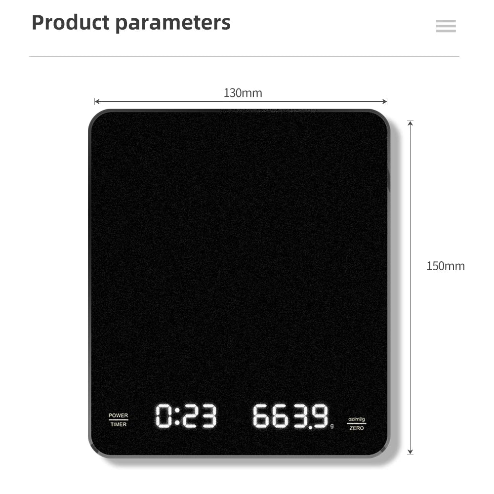 Digital Coffee Scale - High Precision 0.1g Accuracy Kitchen Weighing Scale with Timer - ZOOMNSTORE