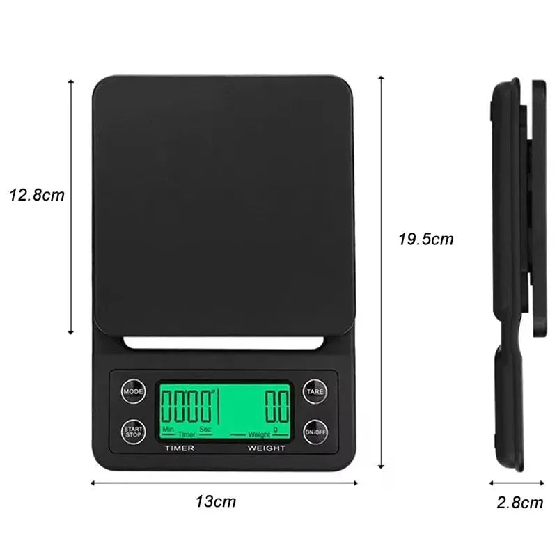 Digital Coffee Scale – Precision Coffee Scale With Timer, Measures Up To 5kg ABS Plastic - ZOOMNSTORE