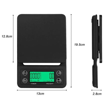 Digital Coffee Scale – Precision Coffee Scale With Timer, Measures Up To 5kg ABS Plastic - ZOOMNSTORE