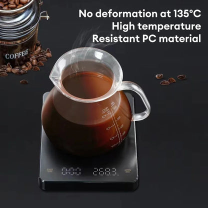 Digital Coffee Scale - Precision Espresso Timer | LED Display, ABS Material, Waterproof - ZOOMNSTORE