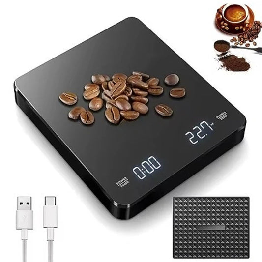 Digital Coffee Scale – Precision Coffee Scale with Timer & Silicone Pad USB Charging - ZOOMNSTORE