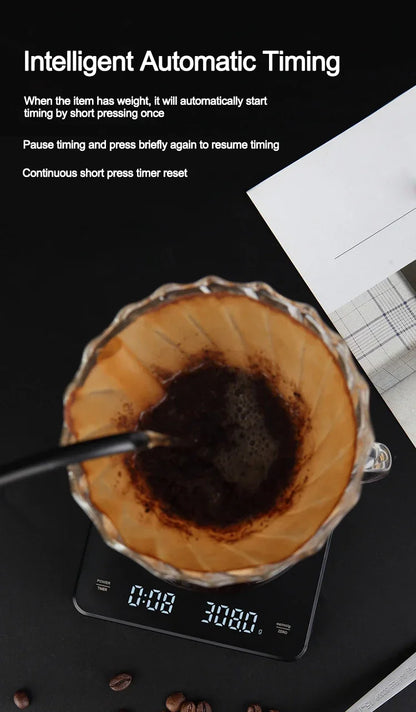 Digital Coffee Scale – Precision Coffee Scale with Timer & Silicone Pad USB Charging - ZOOMNSTORE