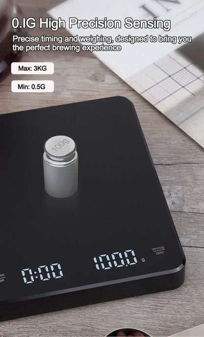 Digital Coffee Scale – Precision Coffee Scale with Timer & Silicone Pad USB Charging - ZOOMNSTORE
