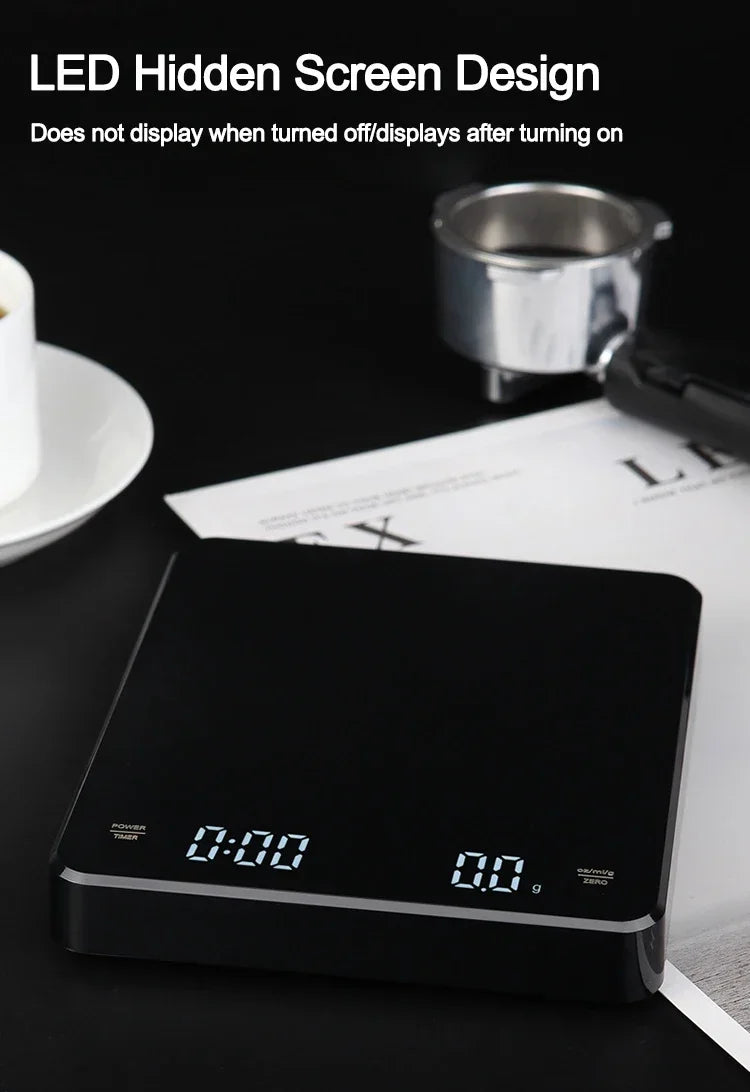 Digital Coffee Scale – Precision Coffee Scale with Timer & Silicone Pad USB Charging - ZOOMNSTORE