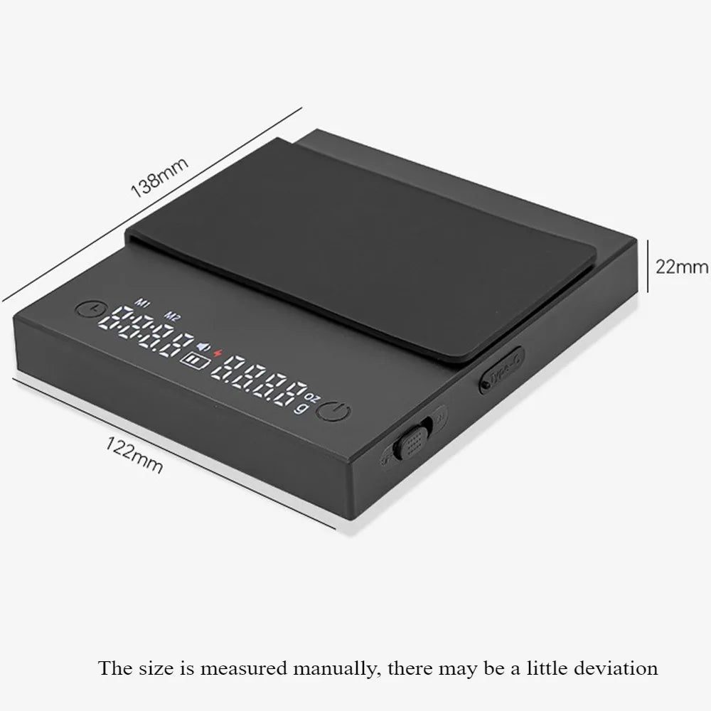 Digital Coffee Scale - Rechargeable Espresso Scale 2kg Capacity with Timer - ZOOMNSTORE